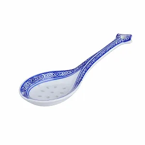 Велика порцелянова супова ложка з довгою ручкою Традиційна азіатська - Фото 1