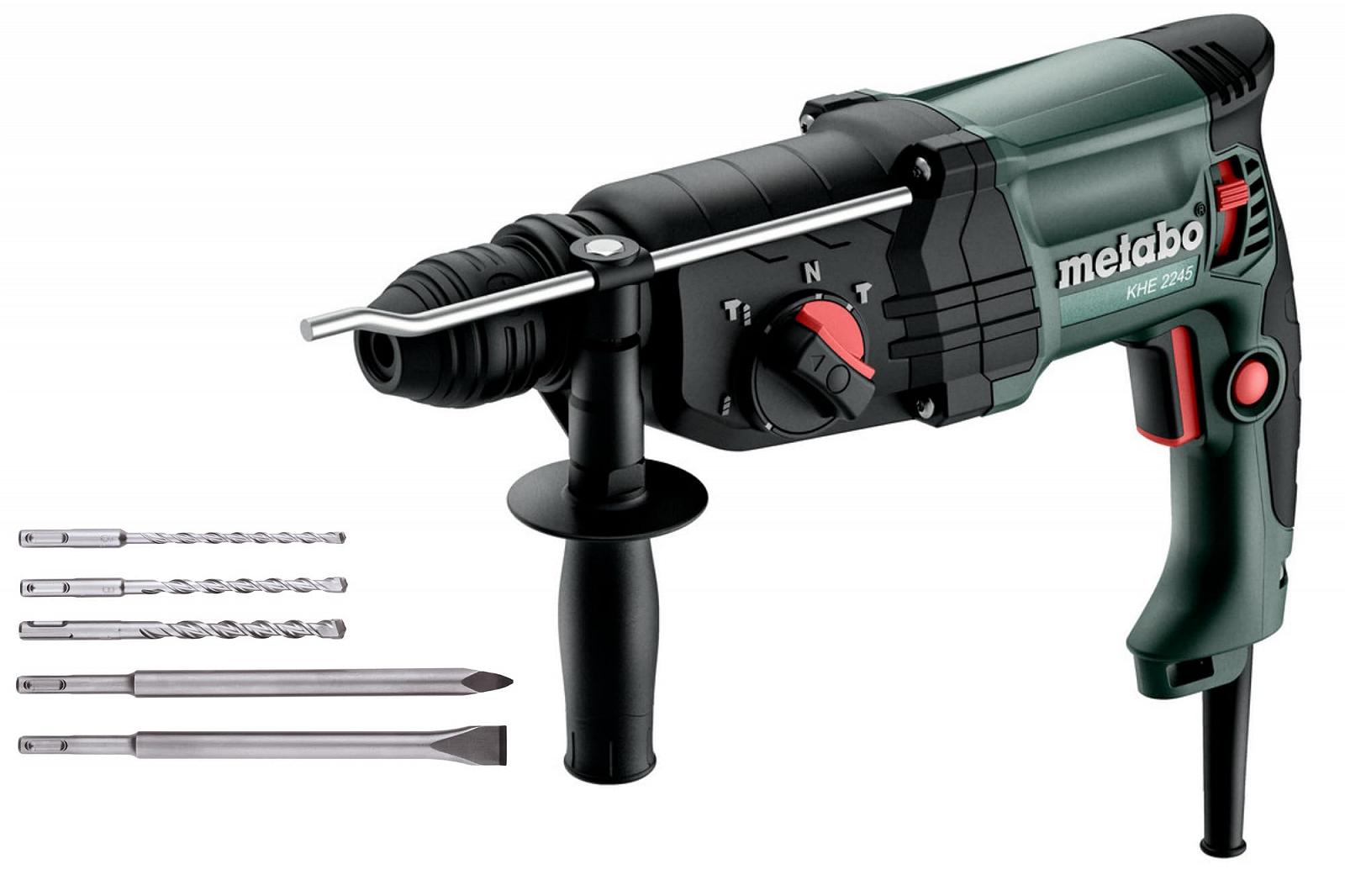 Перфоратор Metabo KHE 2245 с набором буров и зубил SDS-plus SP 5 шт, фото №1 Перфоратор Metabo KHE 2245 с набором буров и зубил SDS-plus SP 5 шт, фото №1