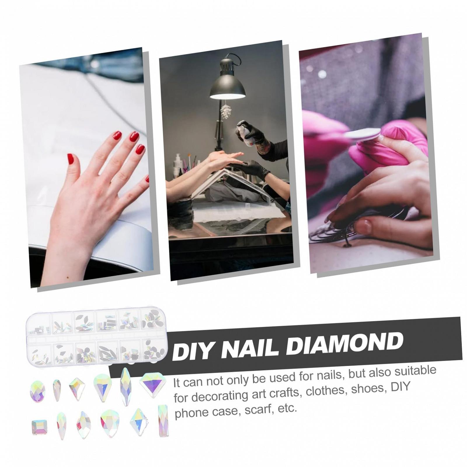 Набір прикрас для нігтів PACKOVE 12 відділень Стрази Flatback Блискітки Декор, фото №9