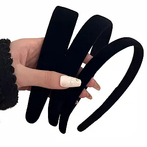 Набор бархатных обручей 3шт. Черный - Фото 1