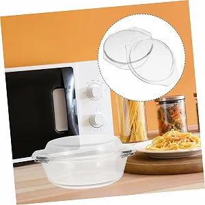 Кастрюля стеклянная жаропрочная с крышкой прозрачная для микроволновой печи и духовки штабелируемая универсальная synthetic.ua - Фото 1