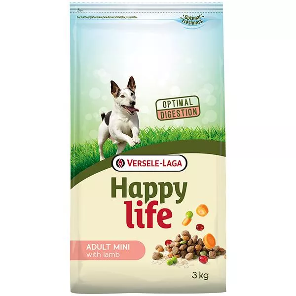 Happy Life Adult Mini with Lamb 3 кг ХЕППИ ЛАЙФ МИНИ ЯГНЕНОК сухой премиум корм для собак и малых пород, фото №1