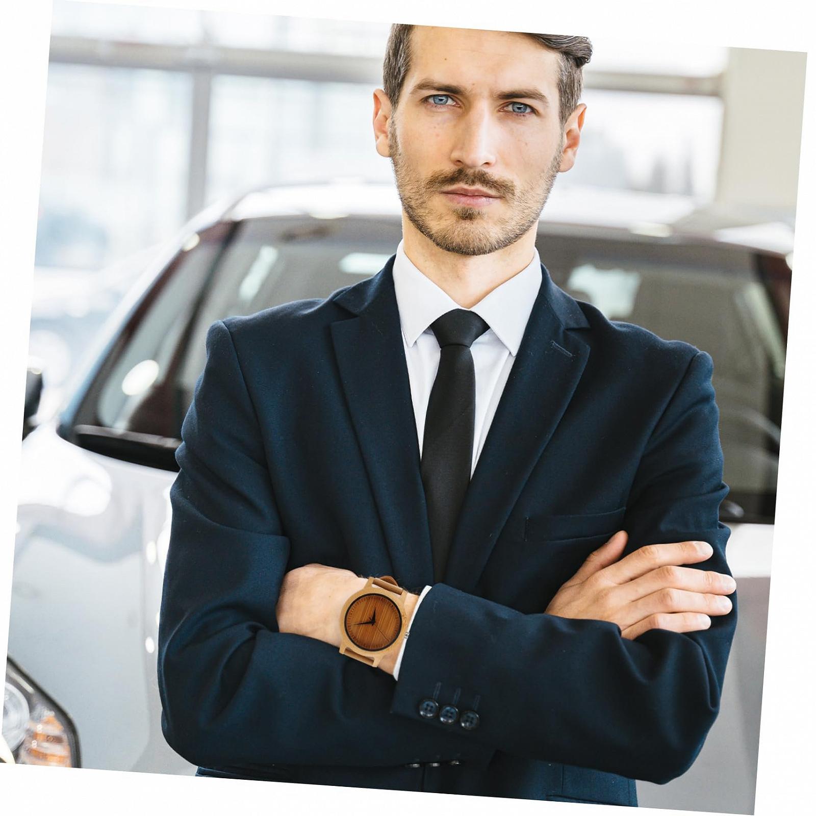 Деревянные часы Healvian Bamboo Кварцевые, фото №4 Деревянные часы Healvian Bamboo Кварцевые, фото №4