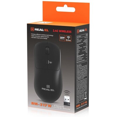 Мышка REAL-EL RM-317W Wireless Black (EL123200052), фото №9 Мышка REAL-EL RM-317W Wireless Black (EL123200052), фото №9
