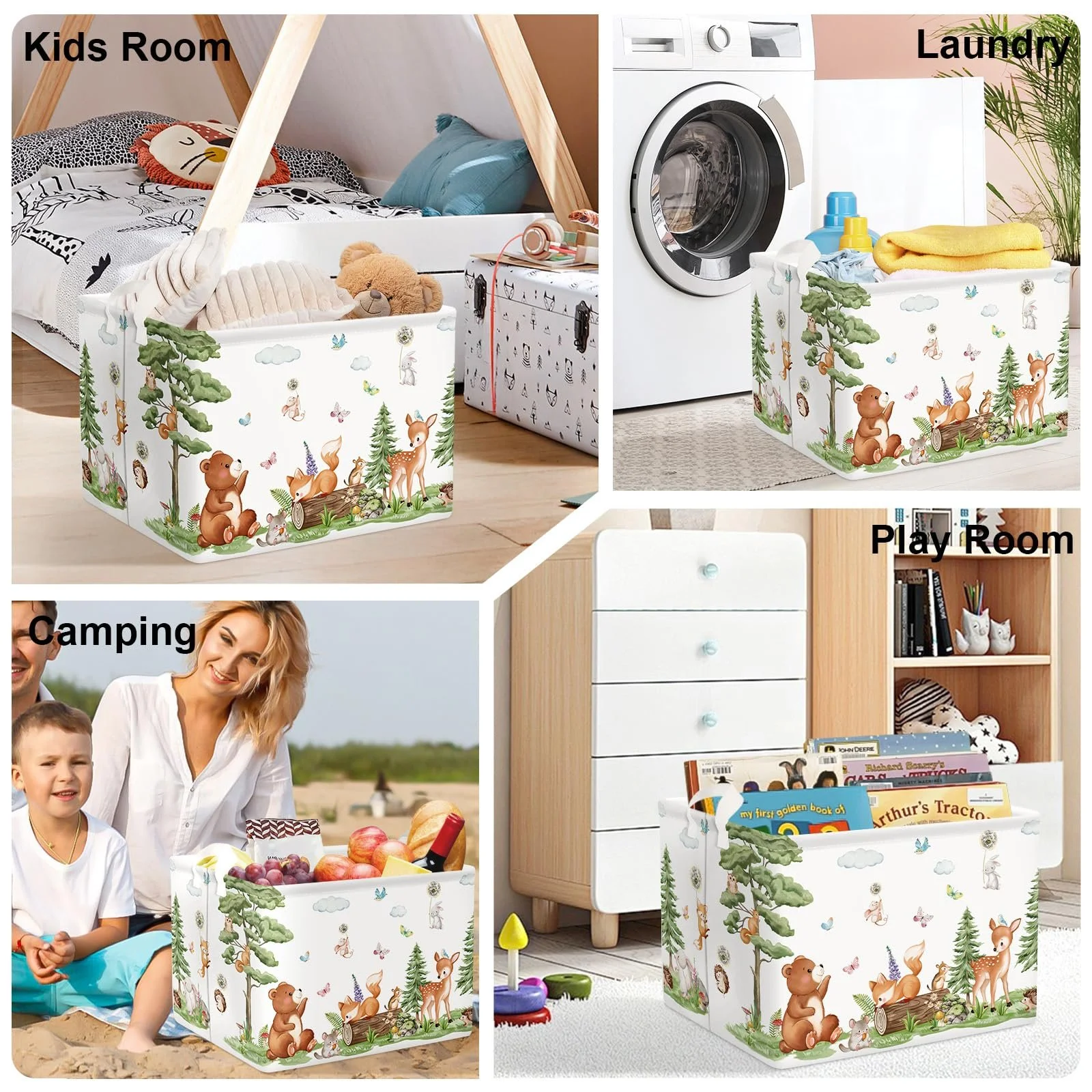 Корзина для игрушек HUUMONSS Детская Forest Animals Медведь Лиса Белка, 36 л, фото №7 Корзина для игрушек HUUMONSS Детская Forest Animals Медведь Лиса Белка, 36 л, фото №7