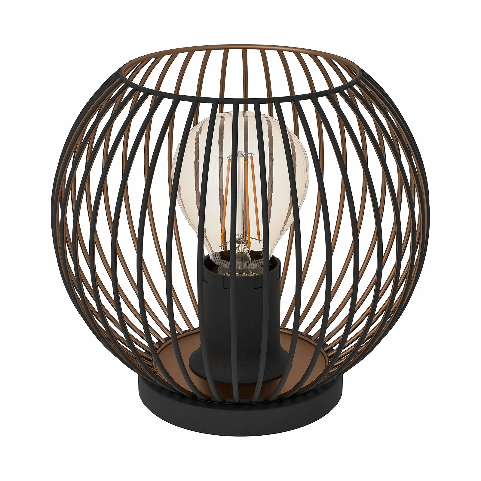 Настільна лампа EGLO Almanzora Кругла E27 20 см Чорний та мідний, фото №1