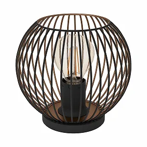 Настільна лампа EGLO Almanzora Кругла E27 20 см Чорний та мідний - Фото 1