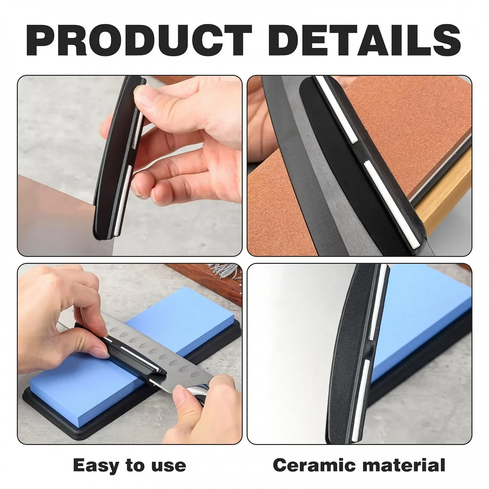 Направляющая для заточки ножей 15 градусов портативная прочная пластик, фото №3