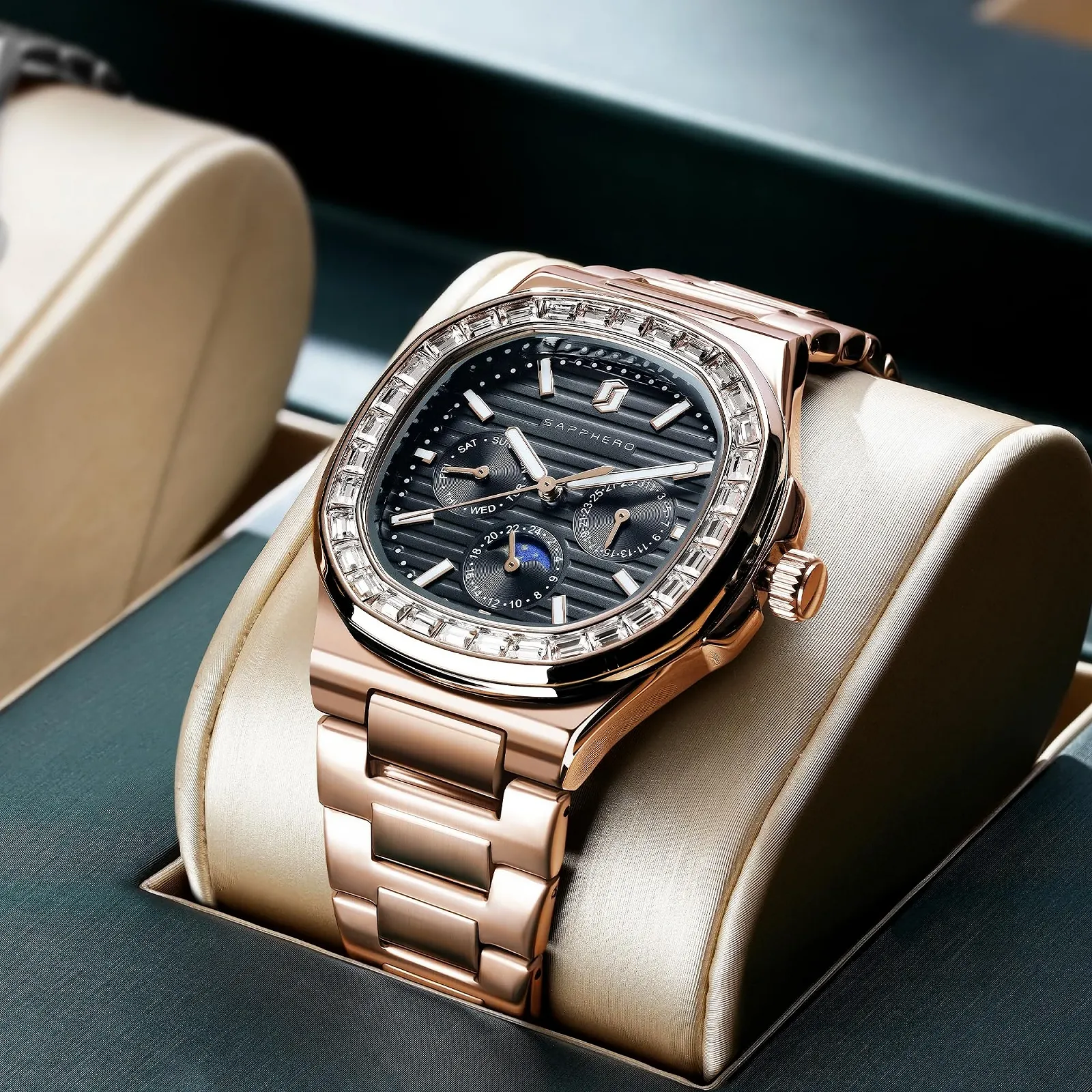 Часы SAPPHERO Мужской Силиконовый Ремешок Водонепроницаемый 5ATM Японский Кварцевый Механизм Нержавеющая Сталь Дата Спортивный Повседневный Деловой, фото №2 Часы SAPPHERO Мужской Силиконовый Ремешок Водонепроницаемый 5ATM Японский Кварцевый Механизм Нержавеющая Сталь Дата Спортивный Повседневный Деловой, фото №2