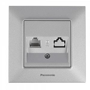 Розетка Panasonic Arkedia Slim комп'ютерна RJ45 CAT5e срібна