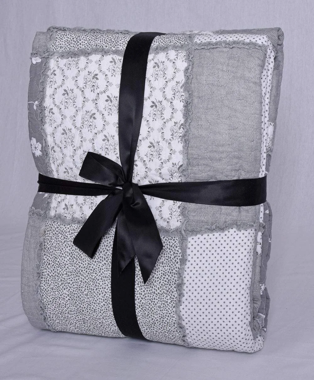 Покривало клаптикове XXL Сірий Накидка на ліжко Покривало Кантрі Хаус KDM019 Palazzo Exclusive, фото №4