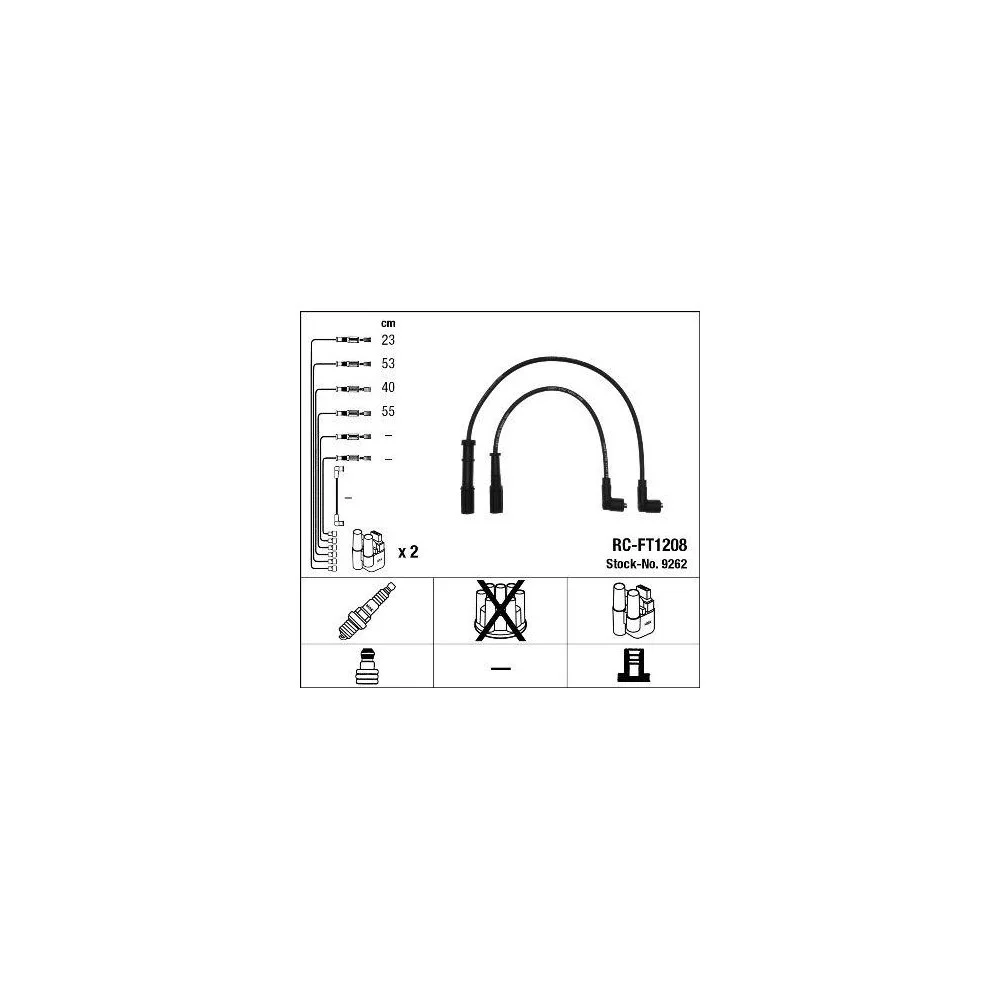 Комплект проводів запалювання NGK 9262 для ALFA ROMEO FIAT LANCIA ALFAROME/FIAT/LANCI FERRARI, фото №1