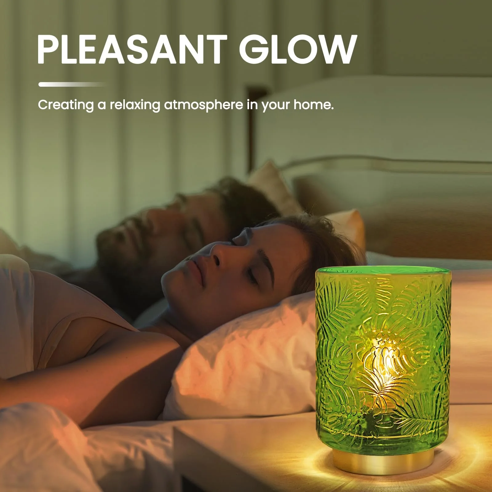 Настільна лампа Bonlux Бездротова Скло Зелена, фото №3