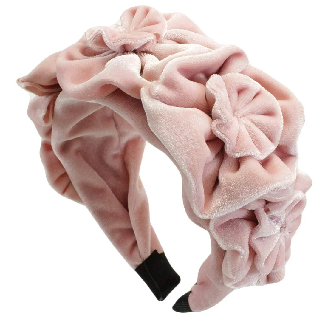 Обруч Бархатный с цветами, Зеленый, фото №1