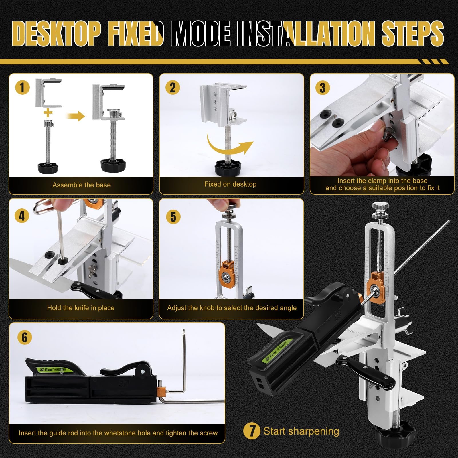 Система для заточування ножів 360° Flip Rotation з 11 точильними каменями, фото №3 Система для заточування ножів 360° Flip Rotation з 11 точильними каменями, фото №3
