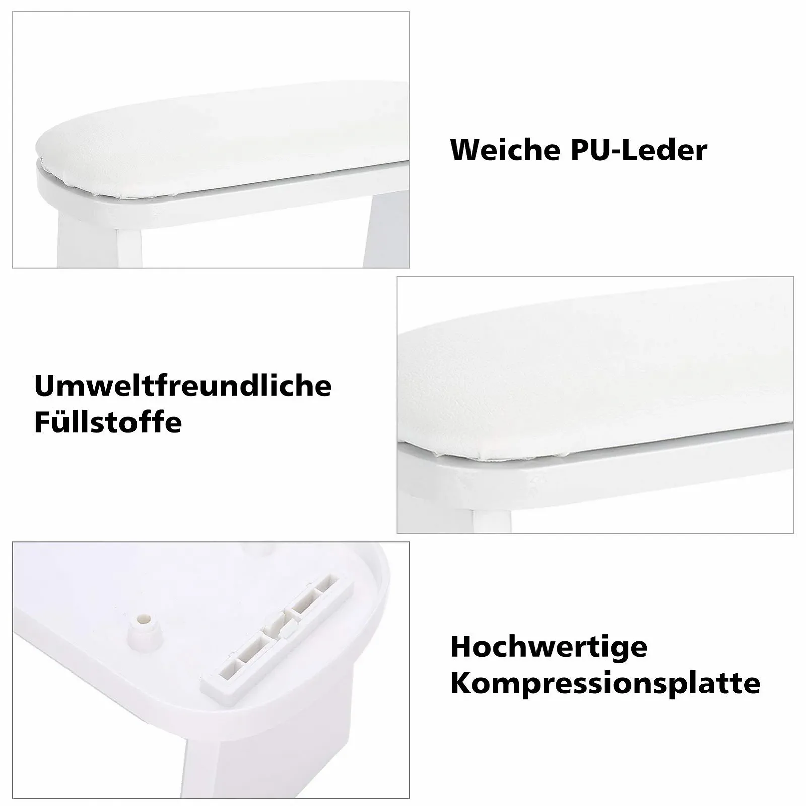 Подушка під руки для манікюру зі штучної шкіри, Біла, фото №4 Подушка під руки для манікюру зі штучної шкіри, Біла, фото №4