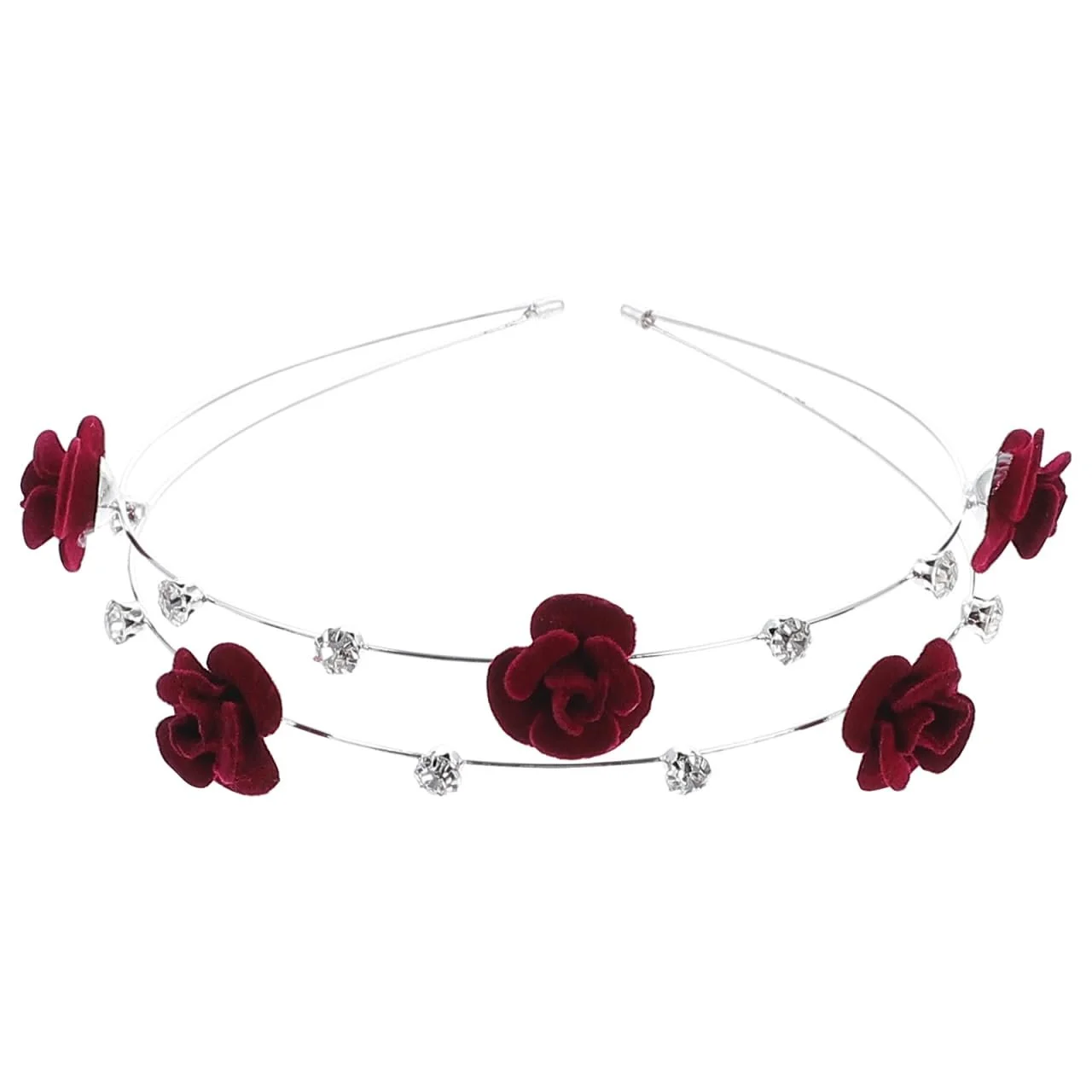 Обруч для волосся подвійний Beaupretty з блискучими стразами, фото №1