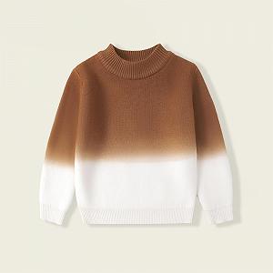 Джемпер детский для мальчиков Длинный рукав Вязаный зимний джемпер с цветовым градиентом Теплый вязаный джемпер Мешковатый детский джемпер Вязаная толстовка Эластичный свитер Удобный длинный рукав Спортивный длинный рукав synthetic.ua - Фото 1