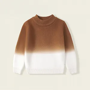 Джемпер детский для мальчиков Длинный рукав Вязаный зимний джемпер с цветовым градиентом Теплый вязаный джемпер Мешковатый детский джемпер Вязаная толстовка Эластичный свитер Удобный длинный рукав Спортивный длинный рукав synthetic.ua - Фото 1