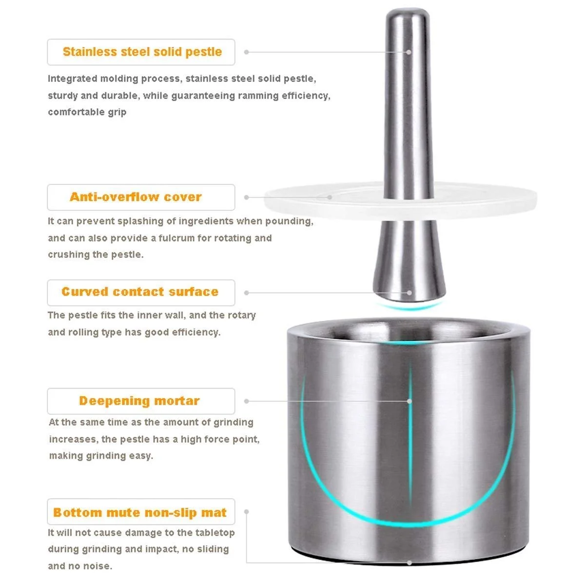 Ступка з товкачиком Edelstahl, фото №6