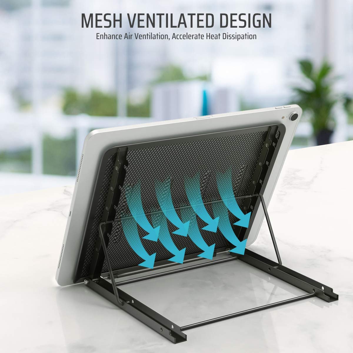 Подставка для ноутбука регулируемая по высоте многоугольная складная подставка из нержавеющей стали держатель для планшета для 10-15 дюймовых MacBook Pro/Air, фото №2