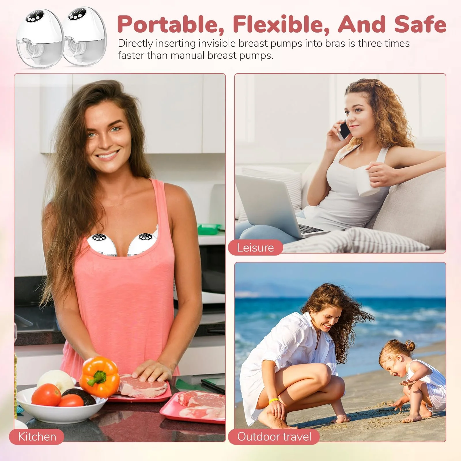 Молоковідсмоктувач Focenat, електричний, hands-free, подвійний, 4 режими, 12 рівнів всмоктування, захист від переповнення, з пилозахисним чохлом, фото №7 Молоковідсмоктувач Focenat, електричний, hands-free, подвійний, 4 режими, 12 рівнів всмоктування, захист від переповнення, з пилозахисним чохлом, фото №7