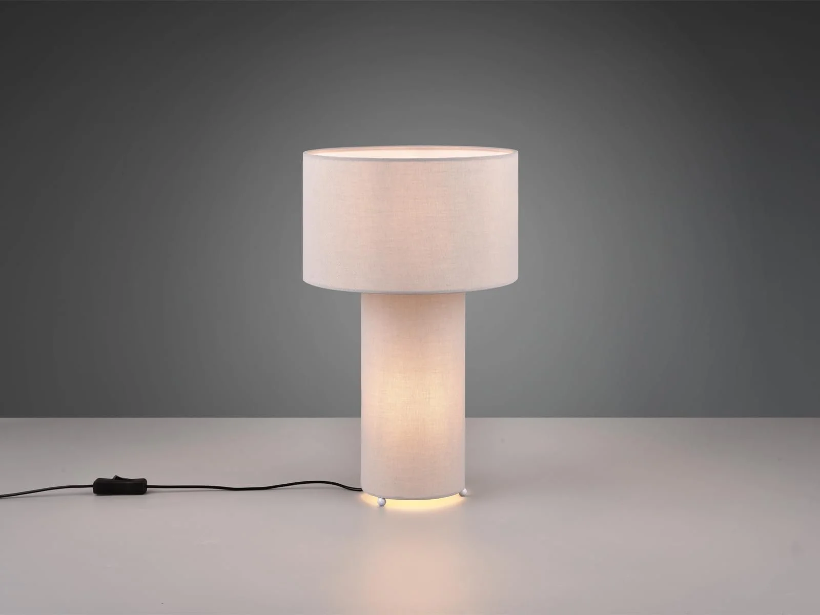 Настільна лампа meineWunschleuchte Large Bauhaus Style Тканинна Висота 40 см Сіра, фото №4