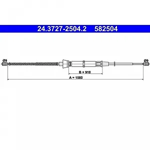 Трос стоянкового гальма ATE 24.3727-2504.2 для SEAT VAG задній - Фото 1