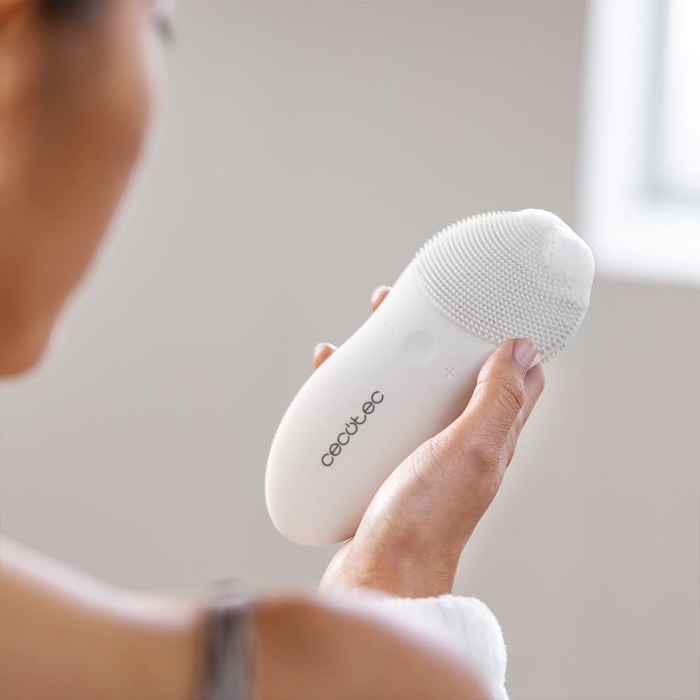 Пристрій для тонізації обличчя Cecotec Facecare Skinroutine, засіб для вмивання обличчя, пристрій для темних кіл, масажер з фототерапією, пов'язка на голову та підплічники, фото №6