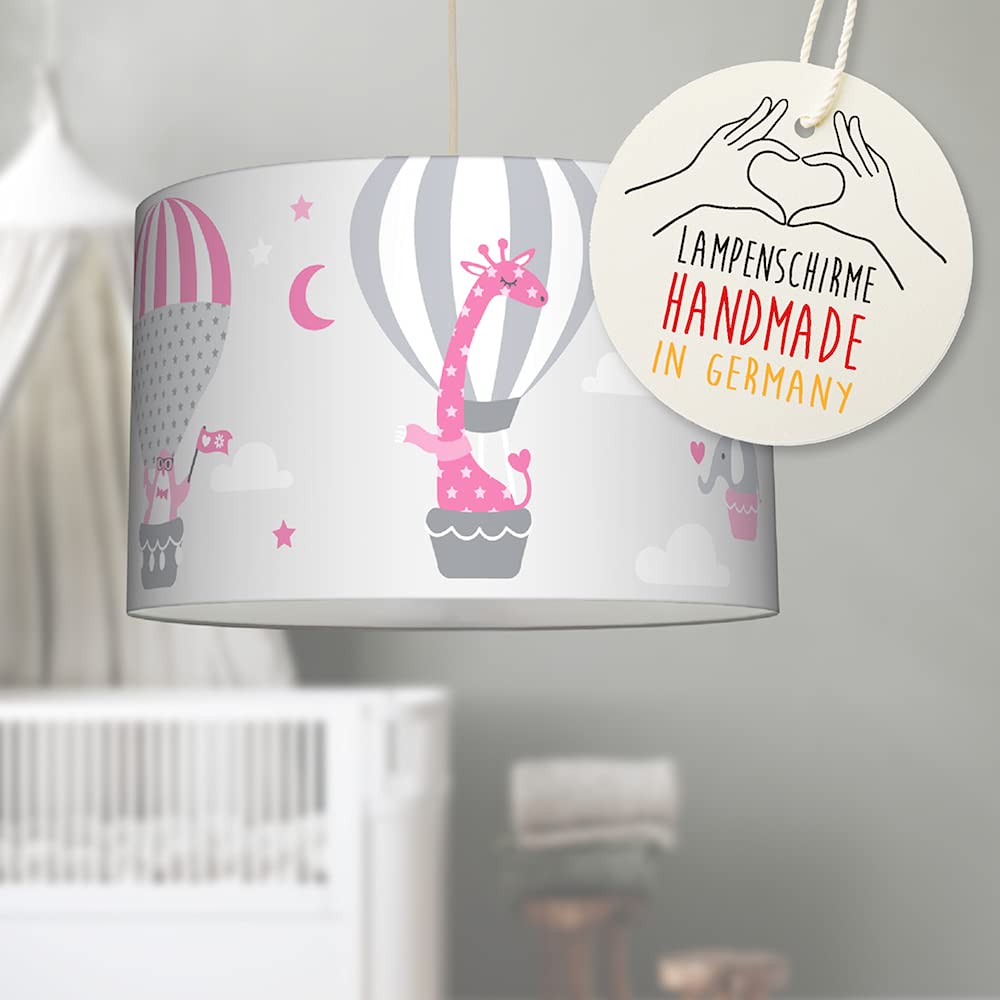 Абажур LOVELY LABEL для дитячої кімнати Балони Діаметр 30 x 20 см Рожевий Сірий, фото №1