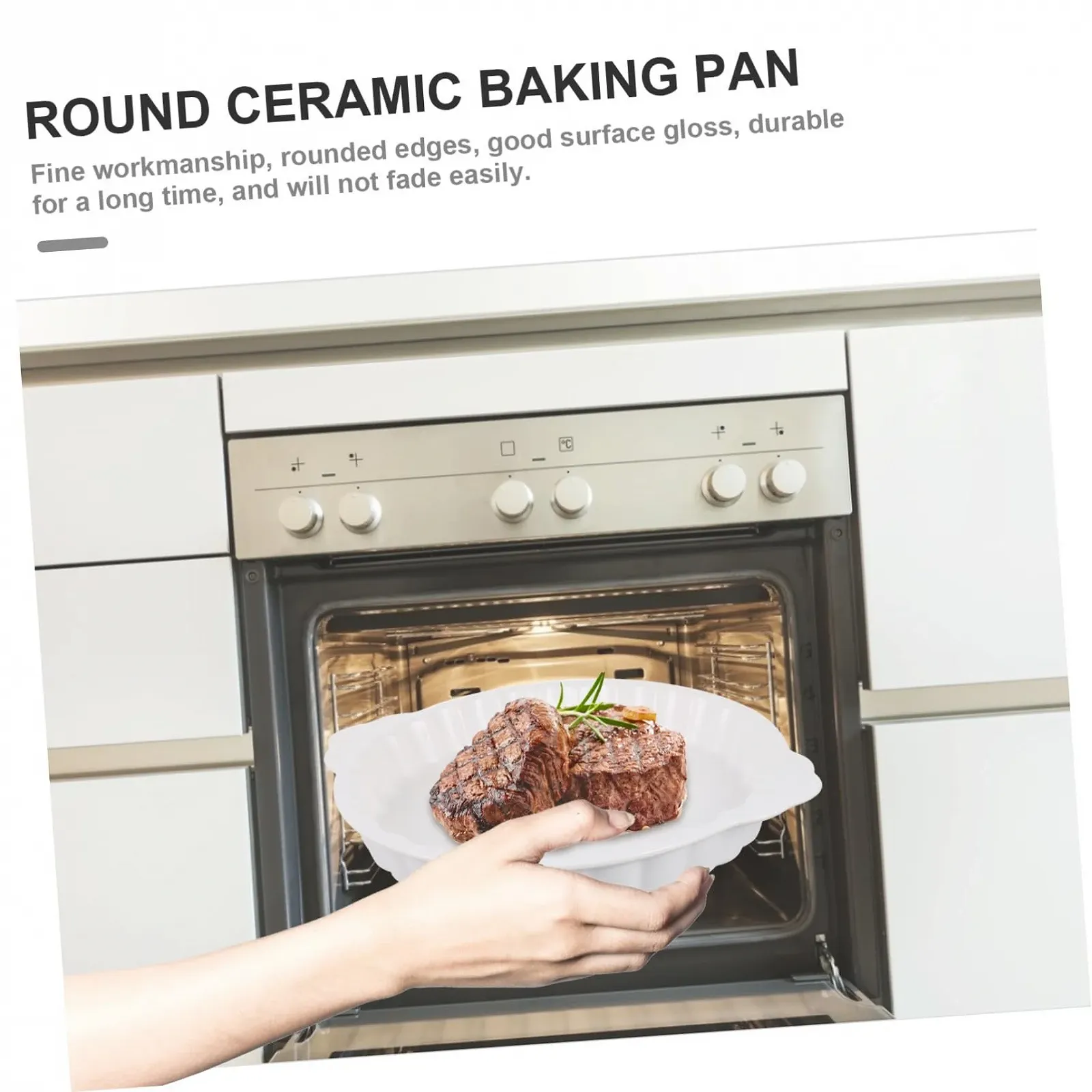 Форма для запекания Керамическая Круглая Белая, фото №8