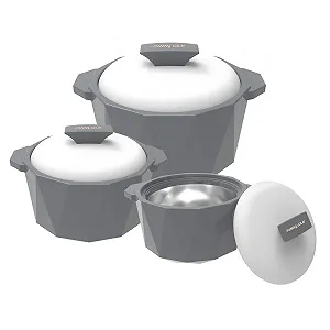 Набір ізольованих каструль Pinnacle з кришкою 3 предмети 3/2/1 кварт Hot Pot - Фото 1