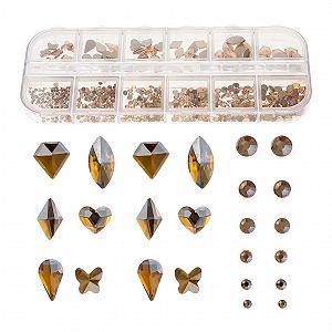 Стразы для ногтей FOMIYES 12 Grid, плоские, разные формы для креативного дизайна ногтей и украшений для рукоделия - Фото 1
