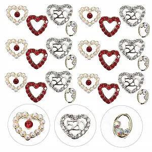 Украшения для ногтей Сердце Coheali 40 шт. Цинковый сплав synthetic.ua - Фото 1