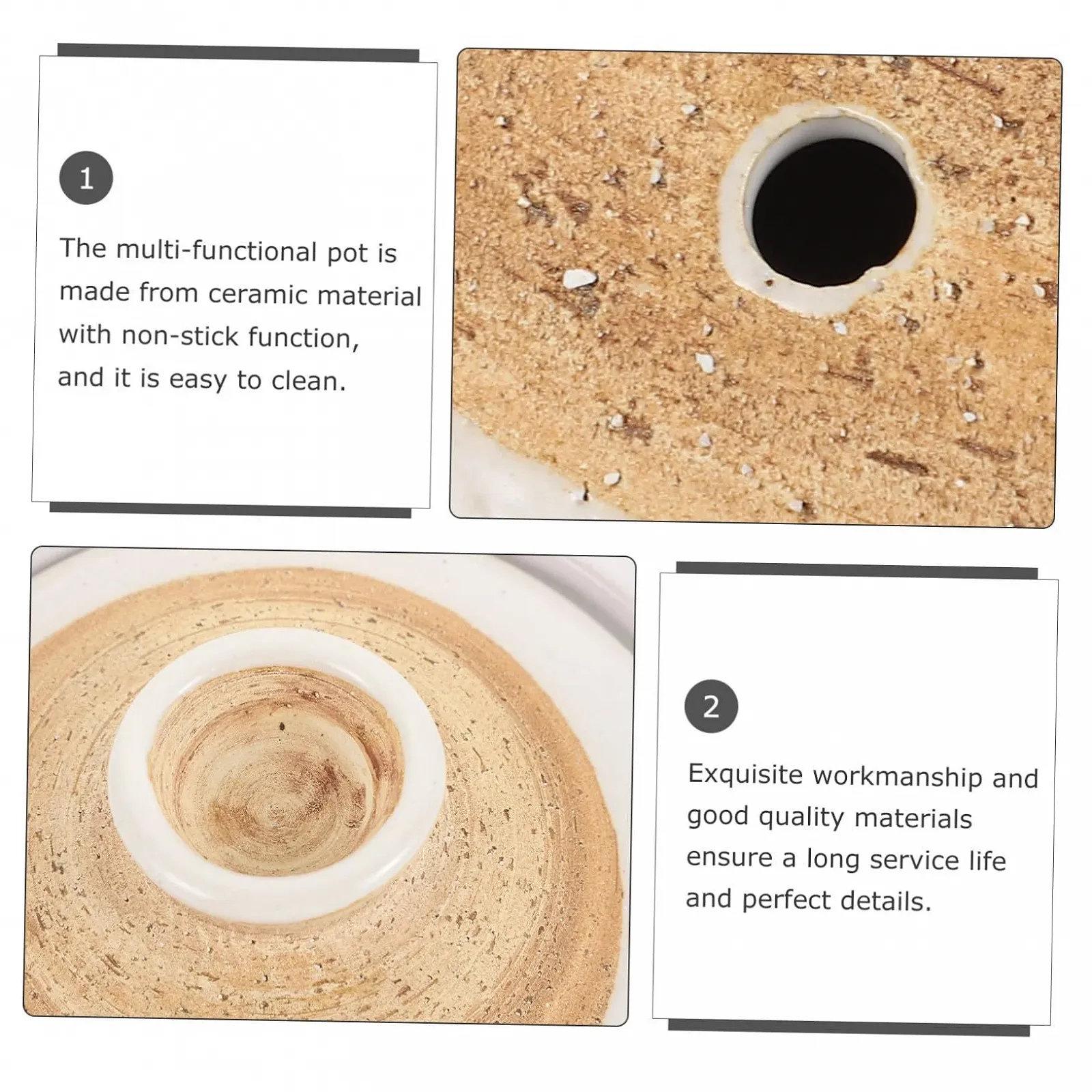 Горшок для тушения керамический 18 см термостойкий супник с двумя ручками, фото №5