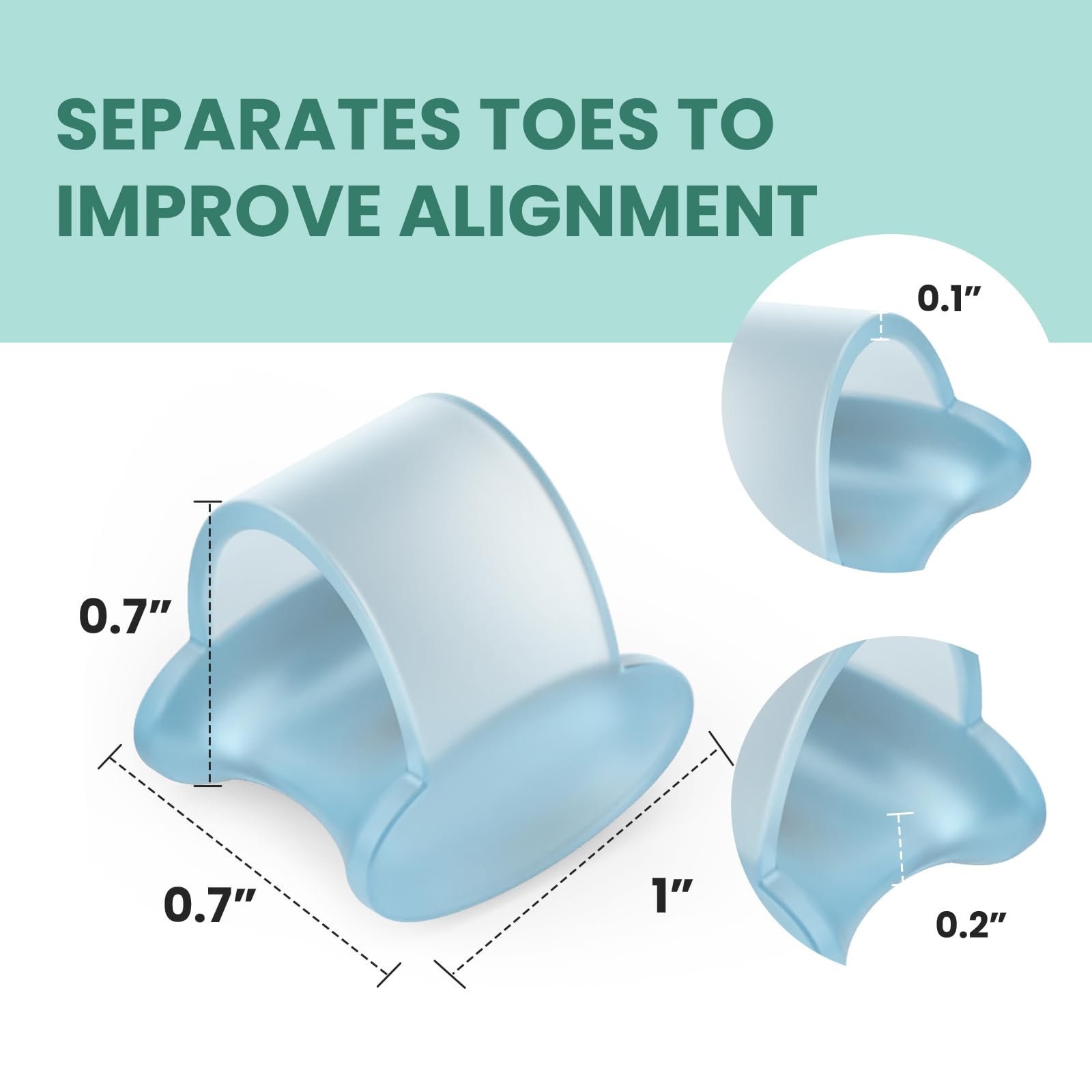 Роздільник для пальців ніг Welnove, Коректор для вальгусної деформації великого пальця стопи для жінок, фото №5