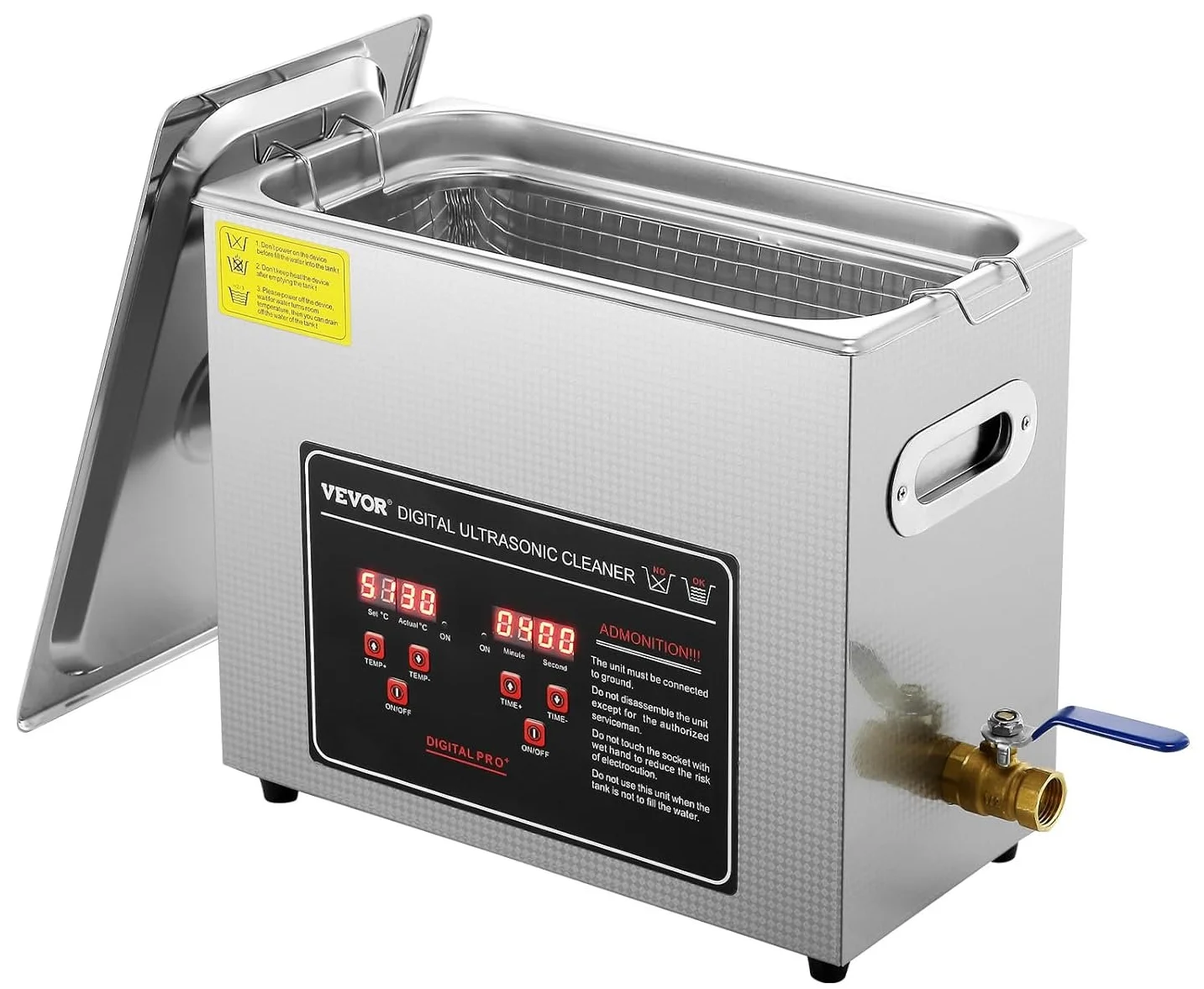 Ультразвуковий очищувач VEVOR KZ-D6 6L Silver, фото №1