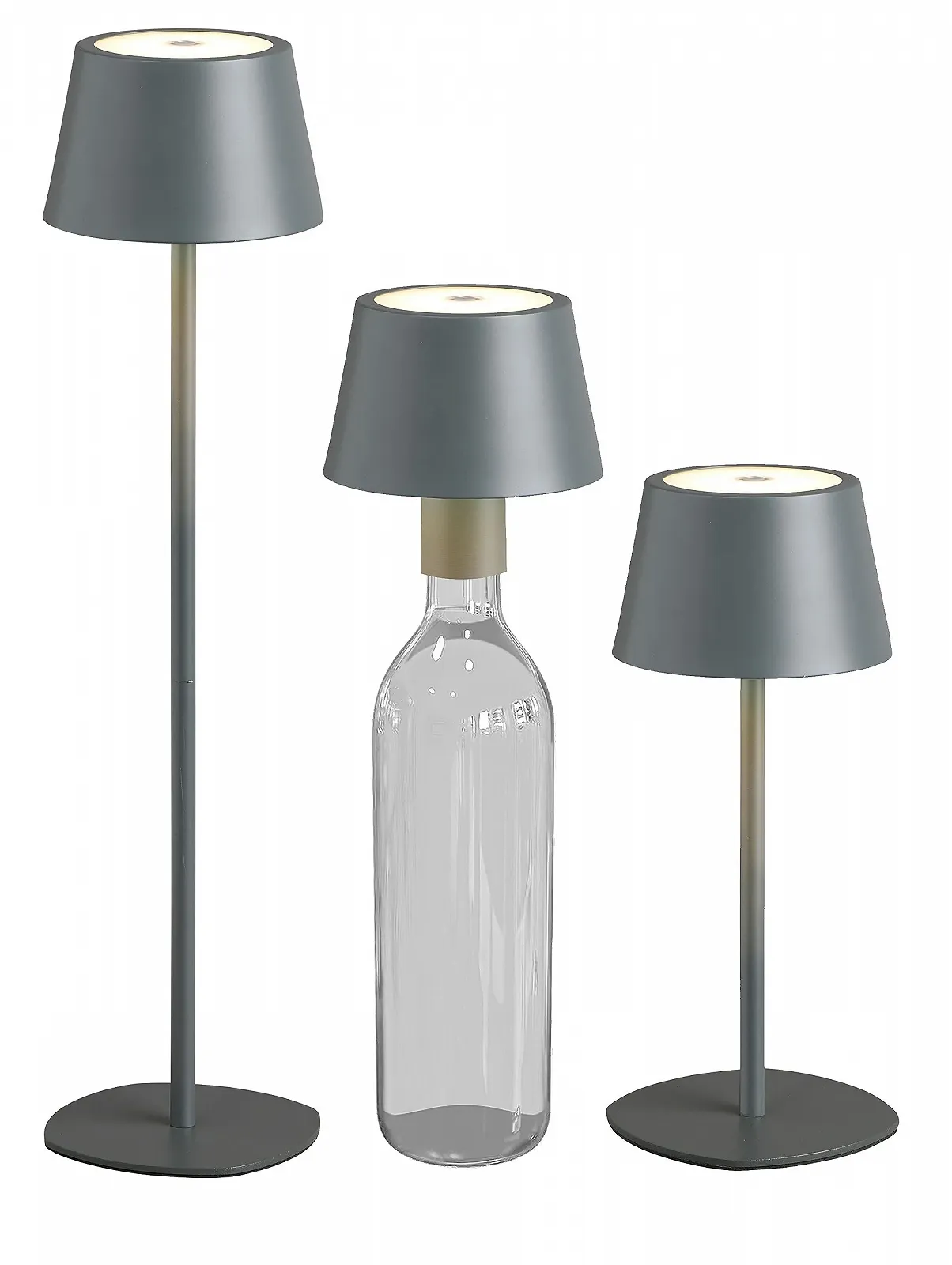 Настільна лампа Northpoint 3-in-1 LED Bottle Light акумуляторна 3000 мАг 200 лм Сіра, фото №1