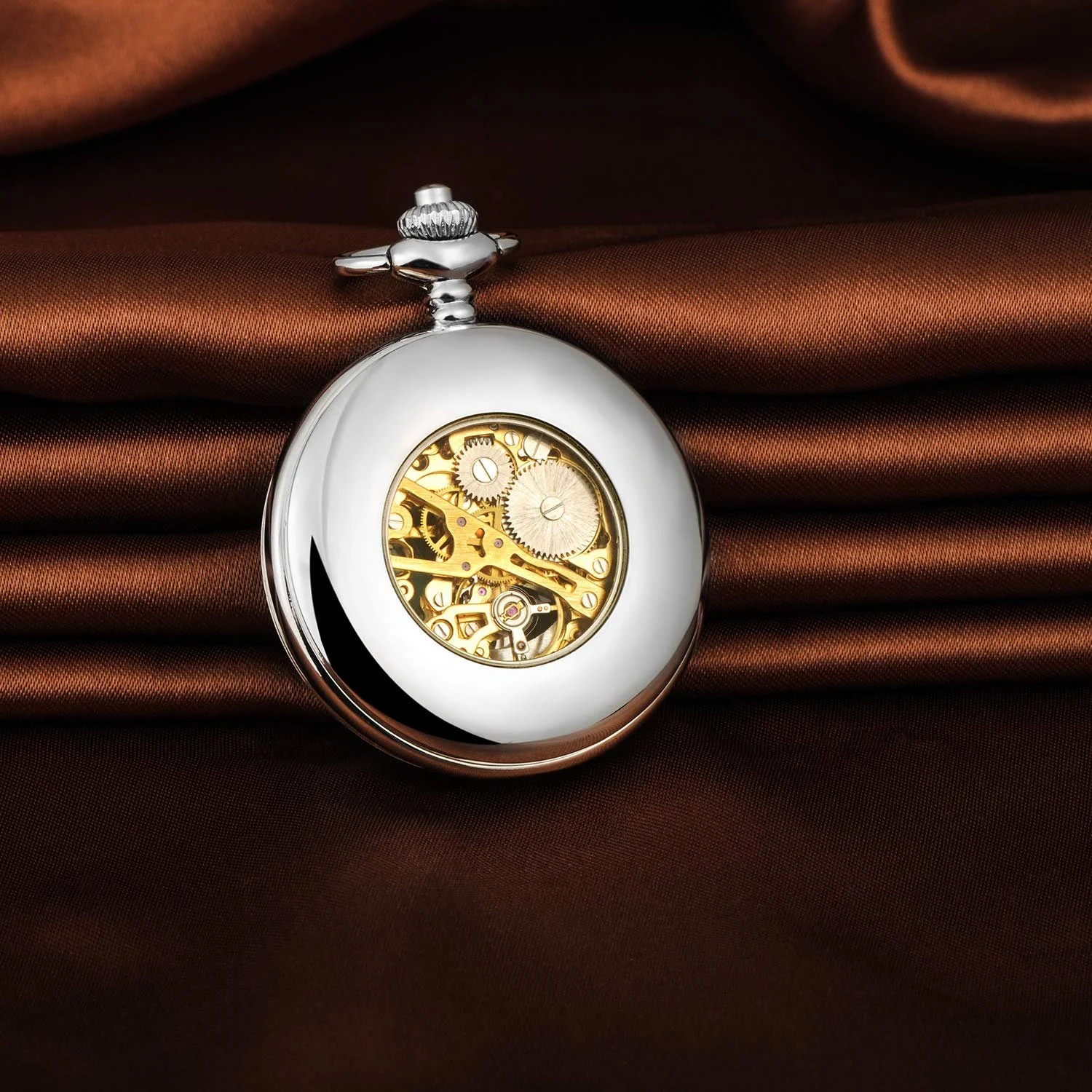 Карманные часы Unendlich U Унисекс Механические с ручным заводом Скелетон Орел/Феникс Серебристый, винтажный, фото №4 Карманные часы Unendlich U Унисекс Механические с ручным заводом Скелетон Орел/Феникс Серебристый, винтажный, фото №4