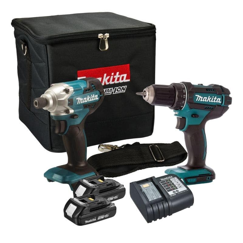 Комбопак 2 інструменти 18 В Li-Ion (2 x 1,5 Ah) дриль DDF482 ударний шурупокрут DTD156 – Makita DLX2339SY, фото №1
