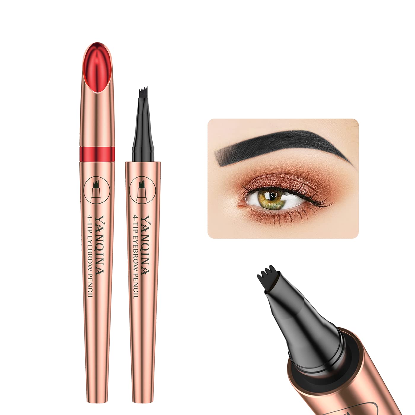 Олівець для брів Anifer Liquid Microblading 4-Point Fork Tip Водостійкий Тривалість Чорний, фото №1