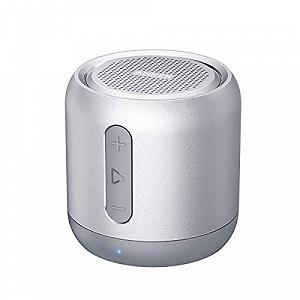 Колонка Anker SoundCore Mini Bluetooth, компактная колонка с 15 часами воспроизведения, 20 метров дальность Bluetooth, FM-радио и интенсивный бас серебристый (восстановленный) - Фото 1