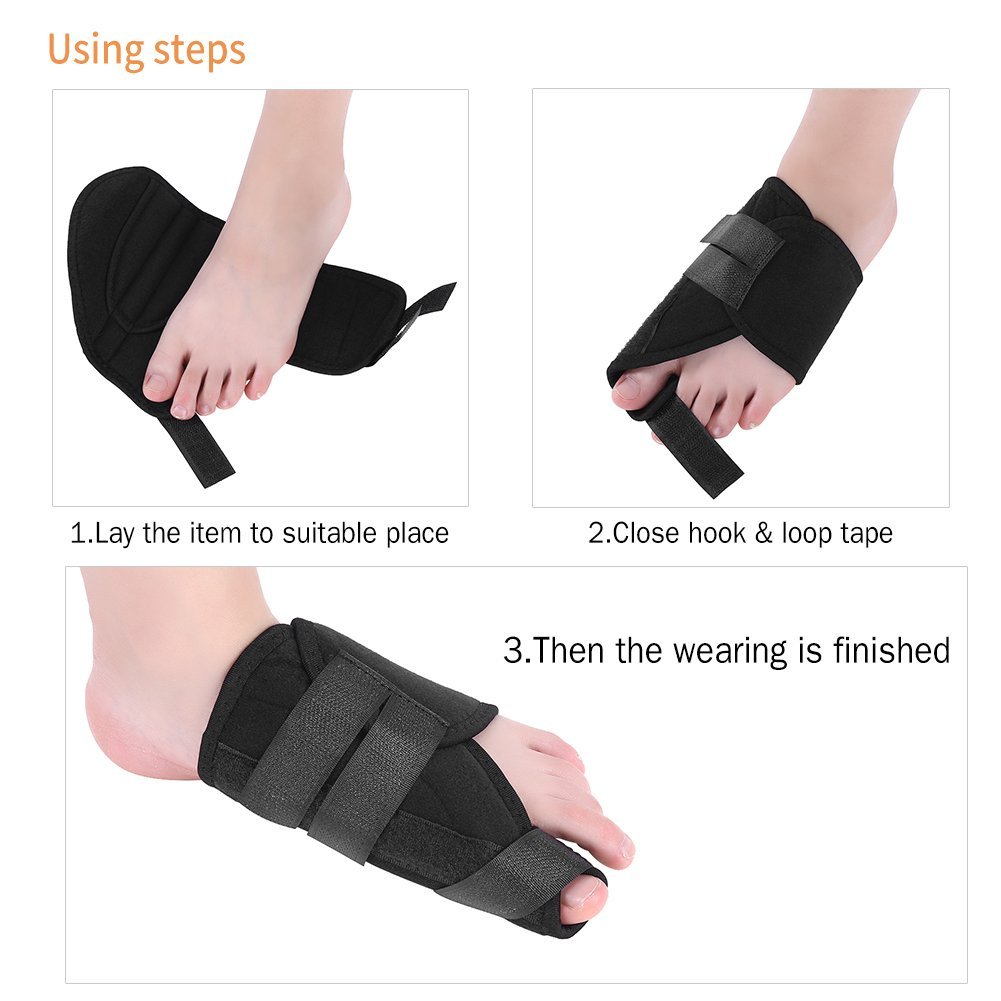 Ортез Hallux Valgus, дихаючий коректор великого пальця стопи, регульований розмір, для чоловіків та жінок, 1 пара, M, фото №7