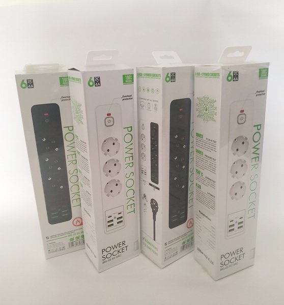 Мережевий фільтр живлення BKL 03 подовжувач 2м на 3 роз'єми 4USB 2Type-C Port, фото №3