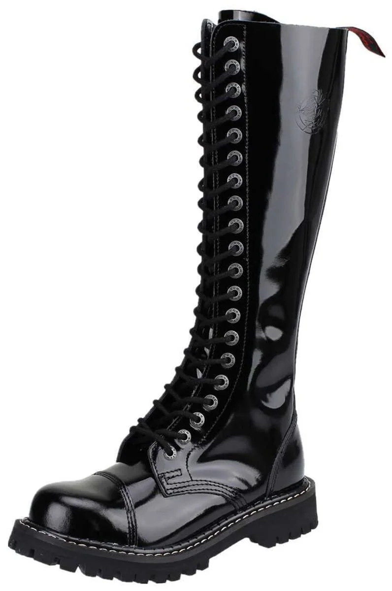 Черевики ANGRY ITCH Gothic Punk Army Ranger 20-Hole Шкіряні зі сталевим носком, фото №1