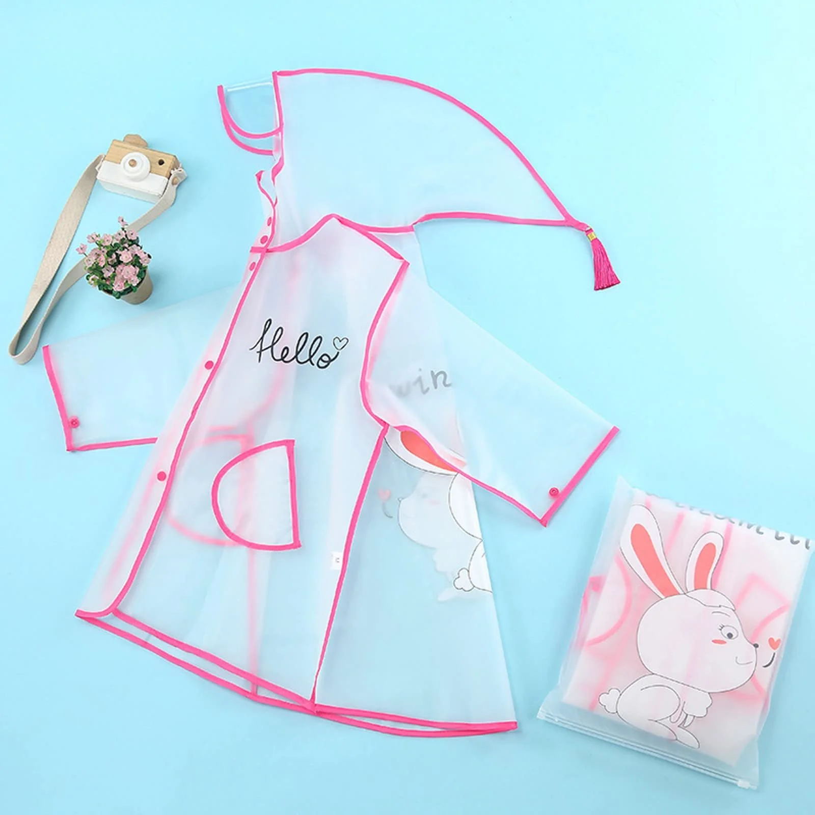 Детский дождевик Beokeuioe, дышащий, водонепроницаемый, многоразовый, прозрачный, фото №2