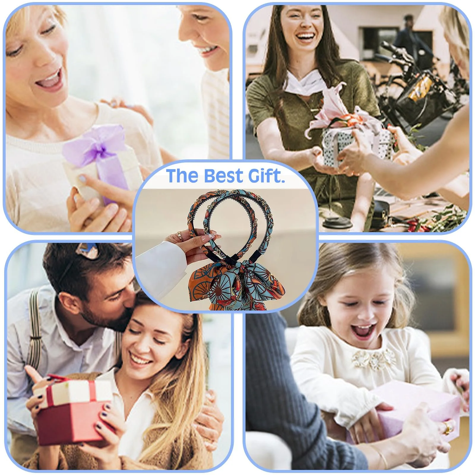 Набір з 2 жіночих пов'язок для волосся з довгими стрічками, фото №6