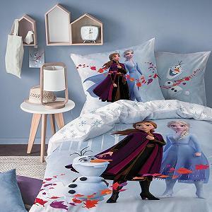 Постільна білизна CTI Frozen 2 Disney Frozen, 135 x 200 см + 80 x 80 см, ANNA, ELSA & OLAF, 100% бавовна - Фото 1