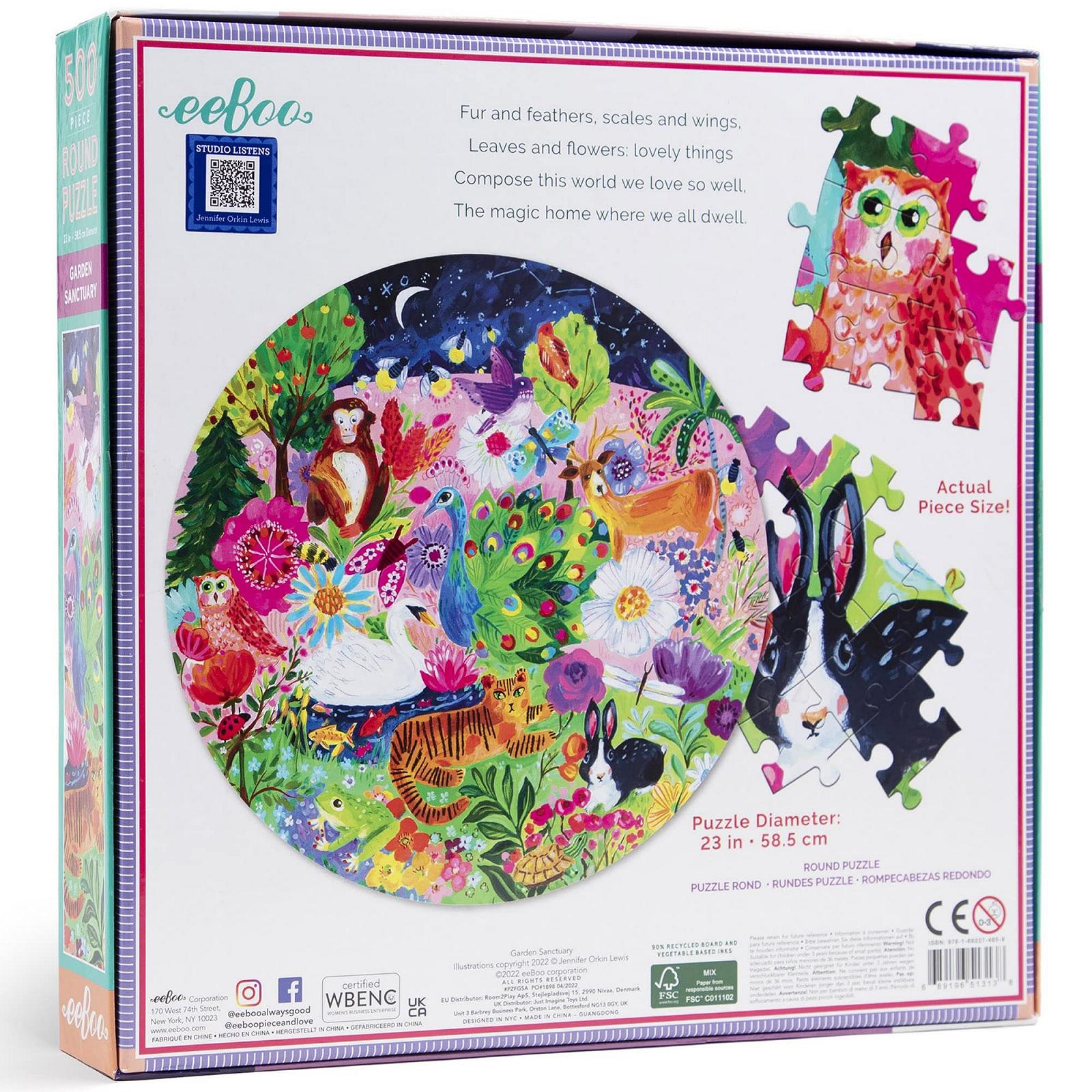 Пазл eeBoo Piece & Love Garden Sanctuary 500 деталей, фото №1