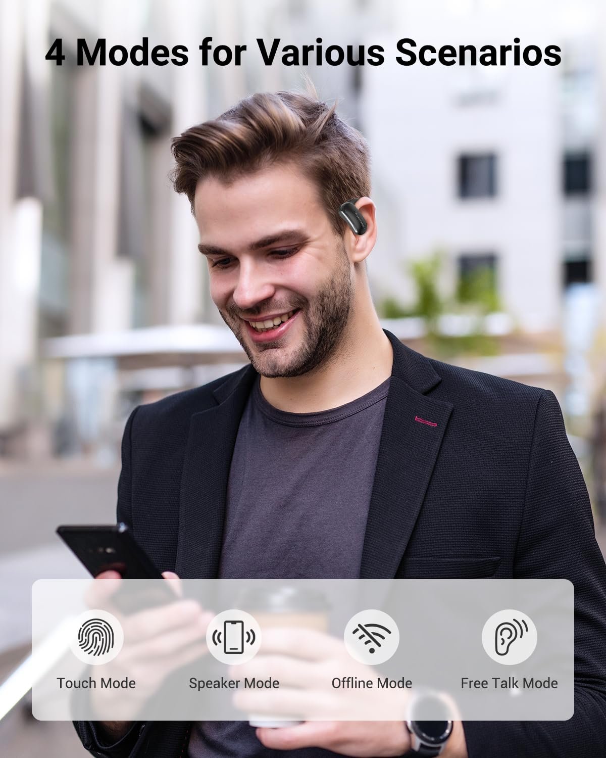 Наушники-переводчики Ai 3-в-1 со 144 языками. реального времени с приложением для iOS и Android. Удобные OWS для путешествий, фото №3